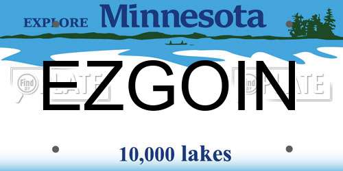 EZGOIN Minnesota License Plate