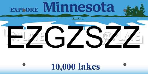EZGZSZZ Minnesota License Plate