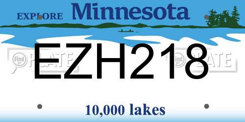 EZH218 Minnesota License Plate