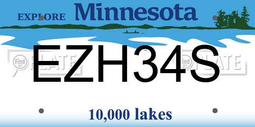 EZH34S Minnesota License Plate