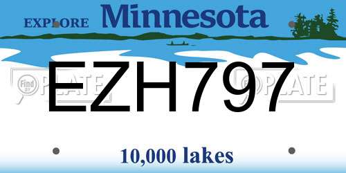 EZH797 Minnesota License Plate