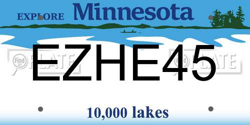 EZHE45 Minnesota License Plate