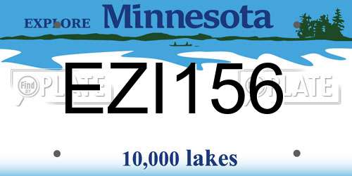 EZI156 Minnesota License Plate