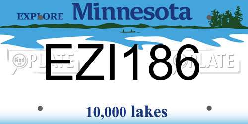 EZI186 Minnesota License Plate