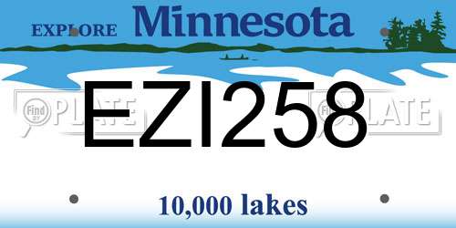 EZI258 Minnesota License Plate