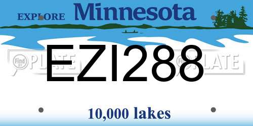 EZI288 Minnesota License Plate