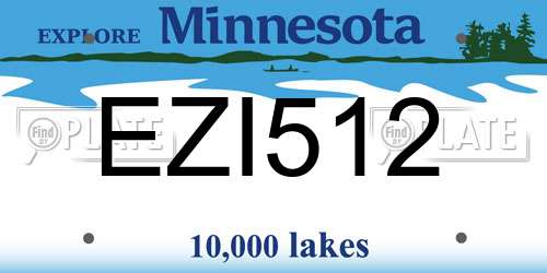EZI512 Minnesota License Plate