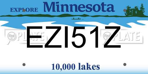 EZI51Z Minnesota License Plate