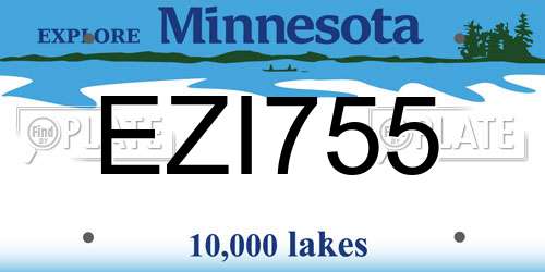 EZI755 Minnesota License Plate