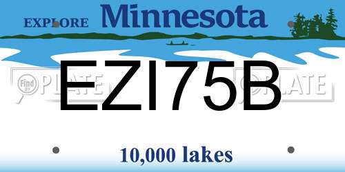 EZI75B Minnesota License Plate