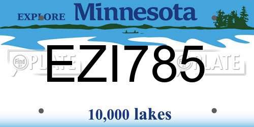 EZI785 Minnesota License Plate