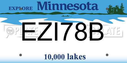 EZI78B Minnesota License Plate