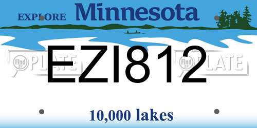 EZI812 Minnesota License Plate