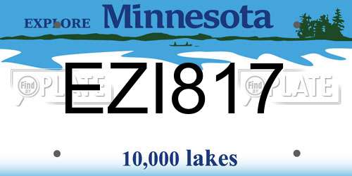 EZI817 Minnesota License Plate