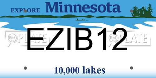 EZIB12 Minnesota License Plate