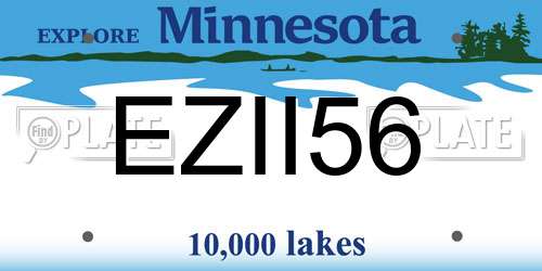 EZII56 Minnesota License Plate