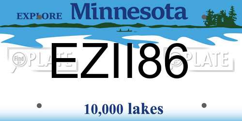 EZII86 Minnesota License Plate