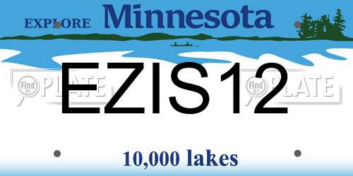 EZIS12 Minnesota License Plate