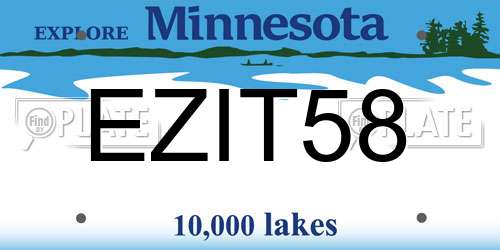 EZIT58 Minnesota License Plate