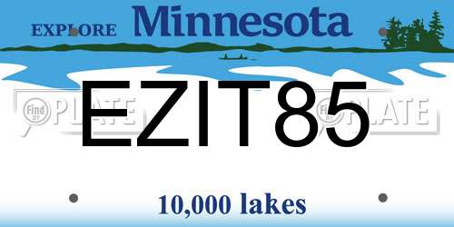 EZIT85 Minnesota License Plate