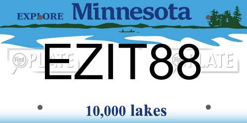 EZIT88 Minnesota License Plate