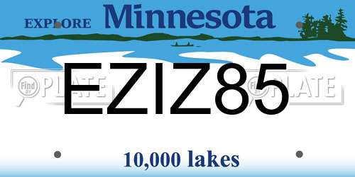 EZIZ85 Minnesota License Plate