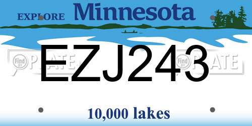 EZJ243 Minnesota License Plate