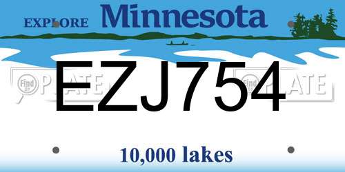 EZJ754 Minnesota License Plate