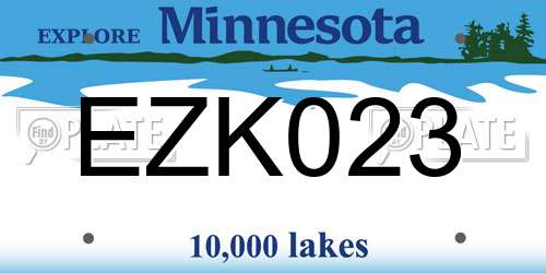 EZK023 Minnesota License Plate