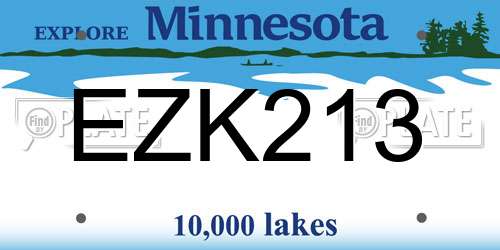 EZK213 Minnesota License Plate