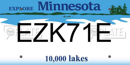 EZK71E Minnesota License Plate