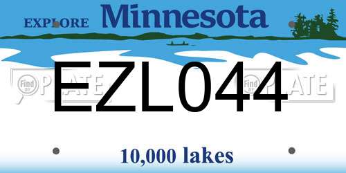 EZL044 Minnesota License Plate