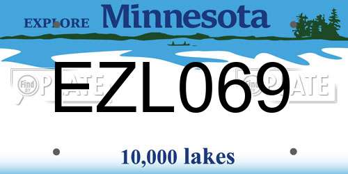 EZL069 Minnesota License Plate