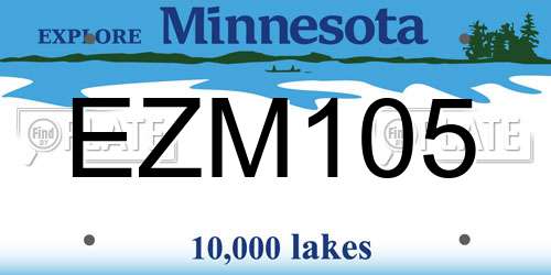 EZM105 Minnesota License Plate