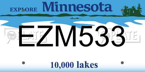 EZM533 Minnesota License Plate