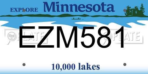 EZM581 Minnesota License Plate