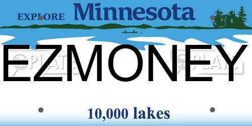EZMONEY Minnesota License Plate