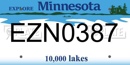 EZN0387 Minnesota License Plate