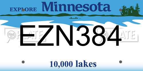 EZN384 Minnesota License Plate