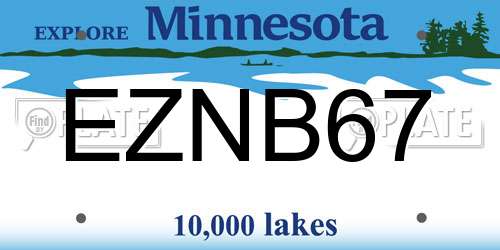 EZNB67 Minnesota License Plate