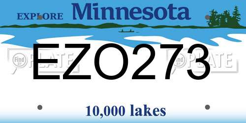 EZO273 Minnesota License Plate