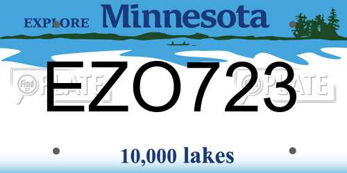 EZO723 Minnesota License Plate