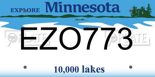 EZO773 Minnesota License Plate