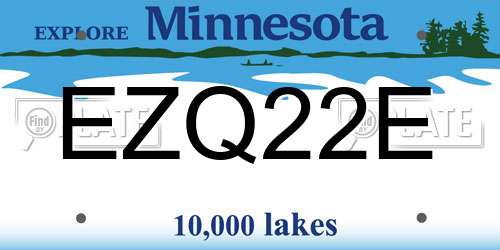 EZQ22E Minnesota License Plate