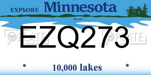 EZQ273 Minnesota License Plate