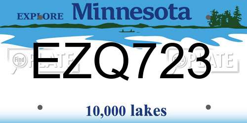 EZQ723 Minnesota License Plate