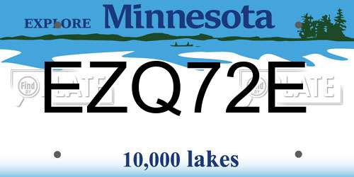EZQ72E Minnesota License Plate