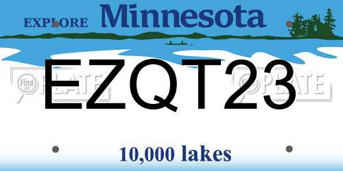 EZQT23 Minnesota License Plate