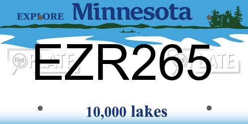 EZR265 Minnesota License Plate