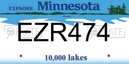 EZR474 Minnesota License Plate